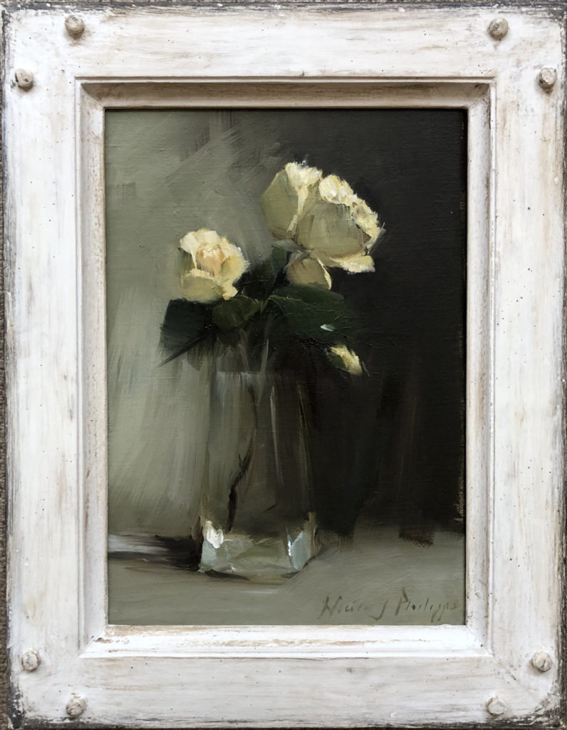 Nicky Philipps - Yellow rose in a glass vase