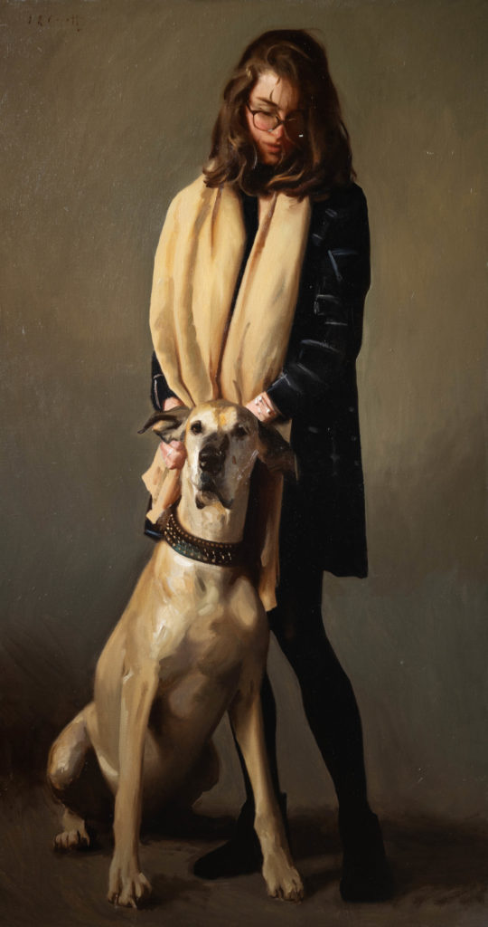 Jamie Coreth - Georgia McVeigh with her dog Myrtle
