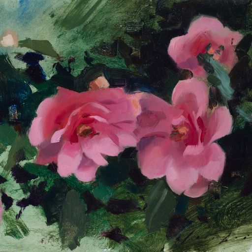 Jon Doran - Pink Camellias and Viridian