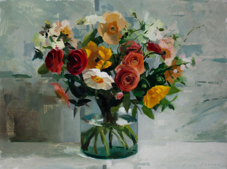 Jon Doran, Spring bouquet with poppies and ranunculus