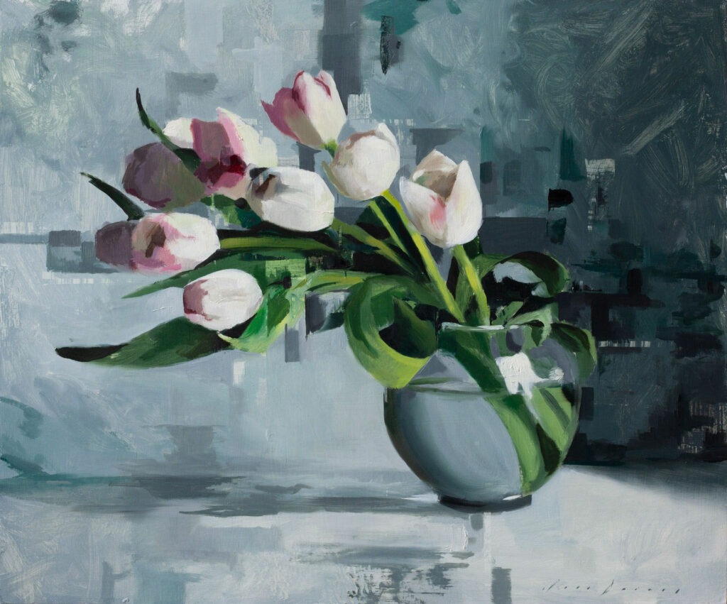 Jon Doran - White tulips and turquoise