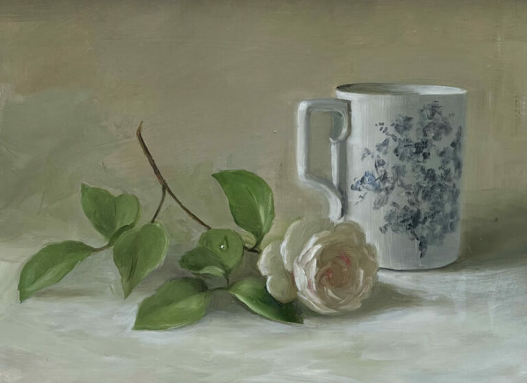 Susie Philipps - Pink Rose and a Mug