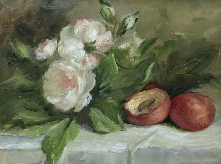 Susie Philipps - Plums and a Pink Rose